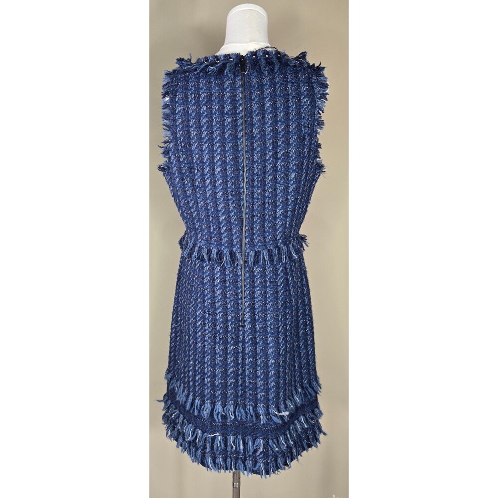 Kate Spade New York Jasmine Blue Madison Ave Tweed Fringe Dress US 12 - Picture 6 of 14